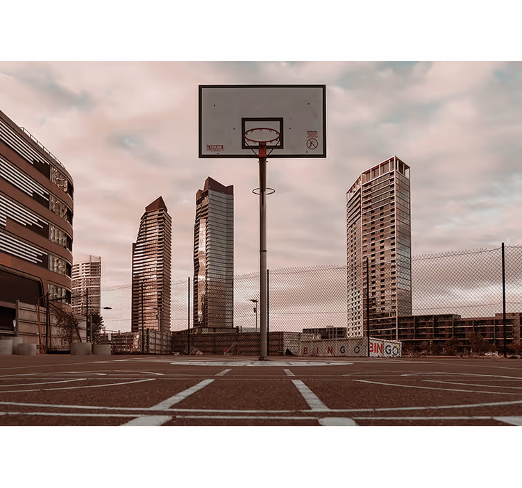 Basketbal veld fotobehang - TenStickers