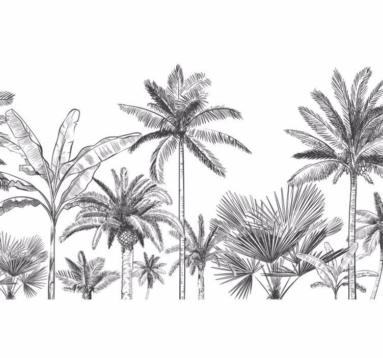 Jungle muurschildering panoramisch slaapkamer behang - TenStickers