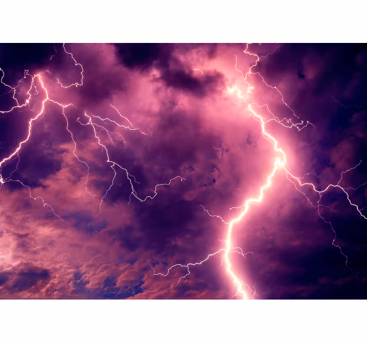Wolken en bliksem Hemel fotobehang - TenStickers