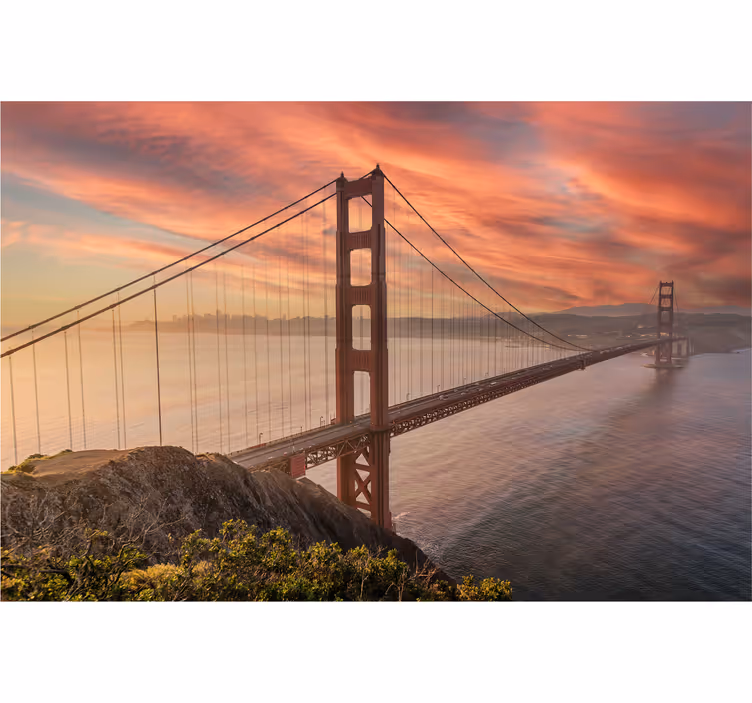 De Golden Gate Bridge Bedrijfsfotobehang - TenStickers