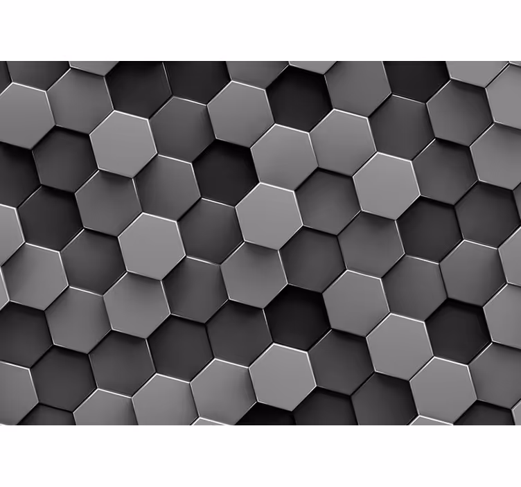 3D-hexagonen Fotobehang woonkamer - TenStickers