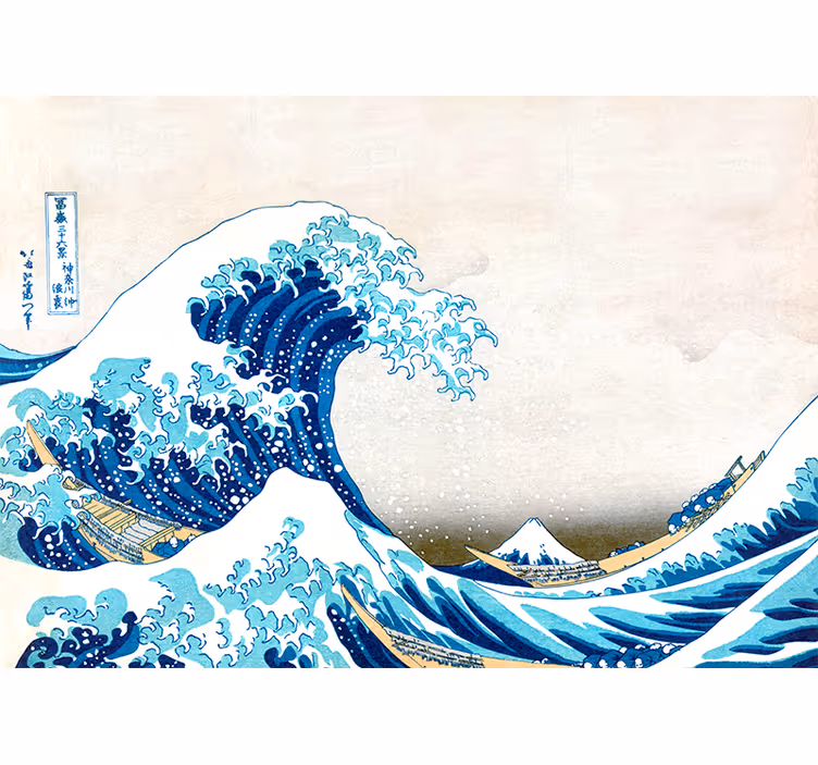 Kanagawa-golf fotobehang woonkamer klassieke kunst - TenStickers