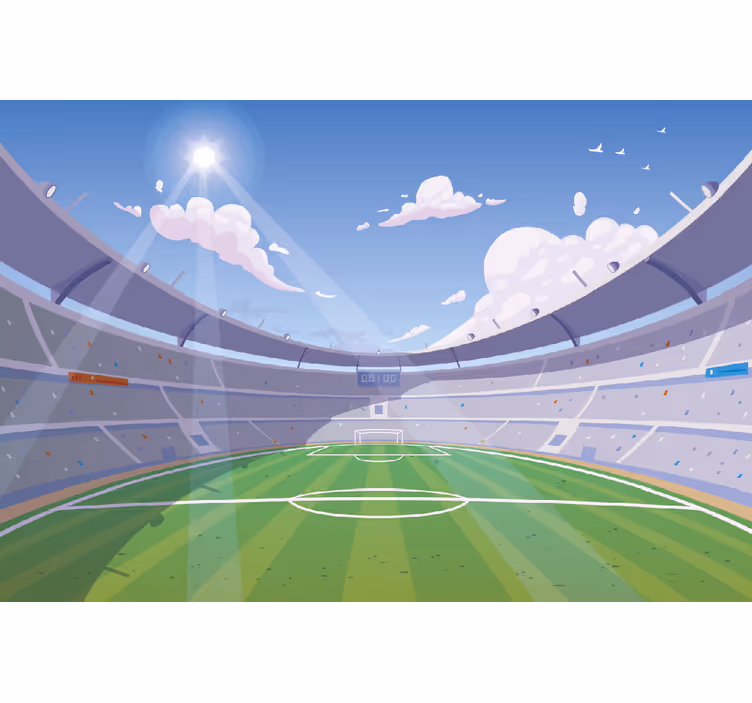 Voetbalveld foto behang kinderkamer - TenStickers