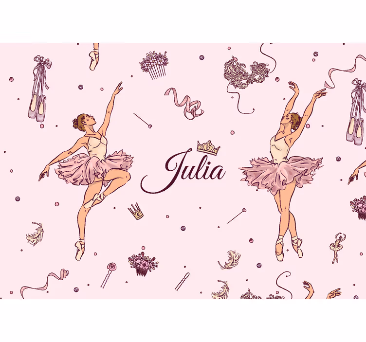 Ballet met naam Fotobehang tienerkamer - TenStickers