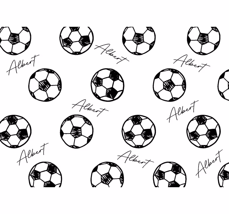 Voetbal met naam Fotobehang kinderkamer - TenStickers