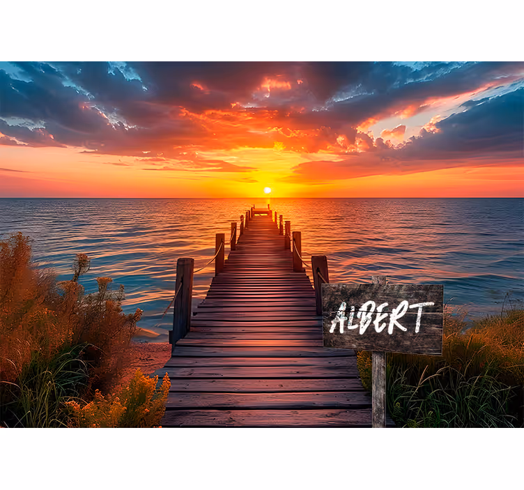 Zonsondergang pad naam Fotobehang  - TenStickers