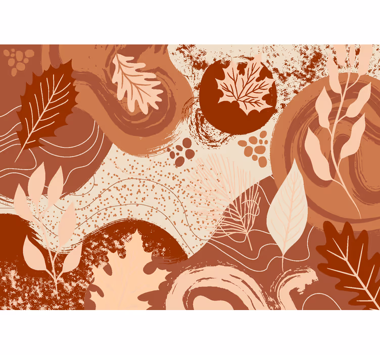 Planten en bloemen terracotta fototapet - TenStickers