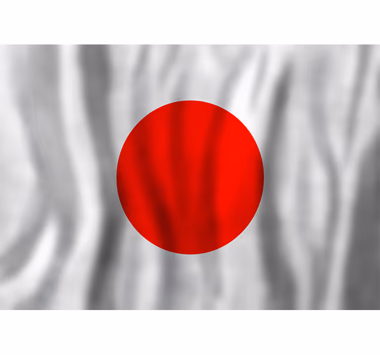 Japanse vlag fotobehang stad - TenStickers