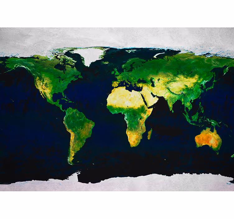 Mondiale cartografie fotobehang wereldkaart - TenStickers
