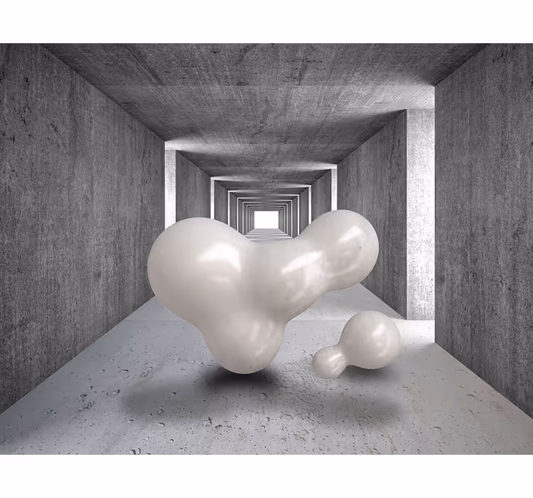 3d-abstracte vormen abstract fotobehang - TenStickers