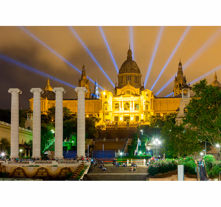 Barcelona nachtverlichting fotobehang steden en landen - TenStickers