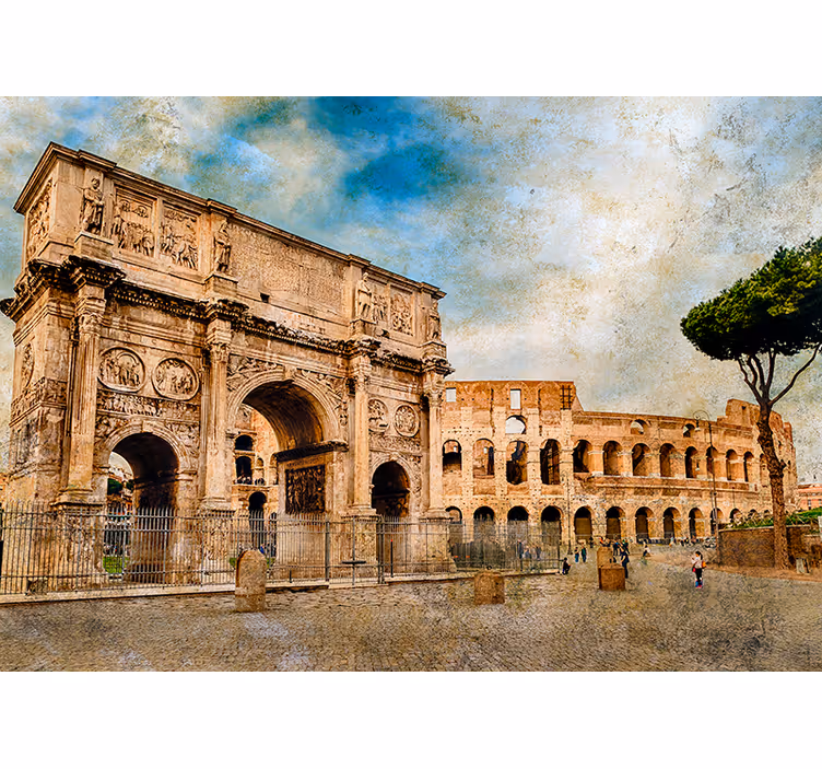 Historische romeinse monumenten fotobehang stad - TenStickers