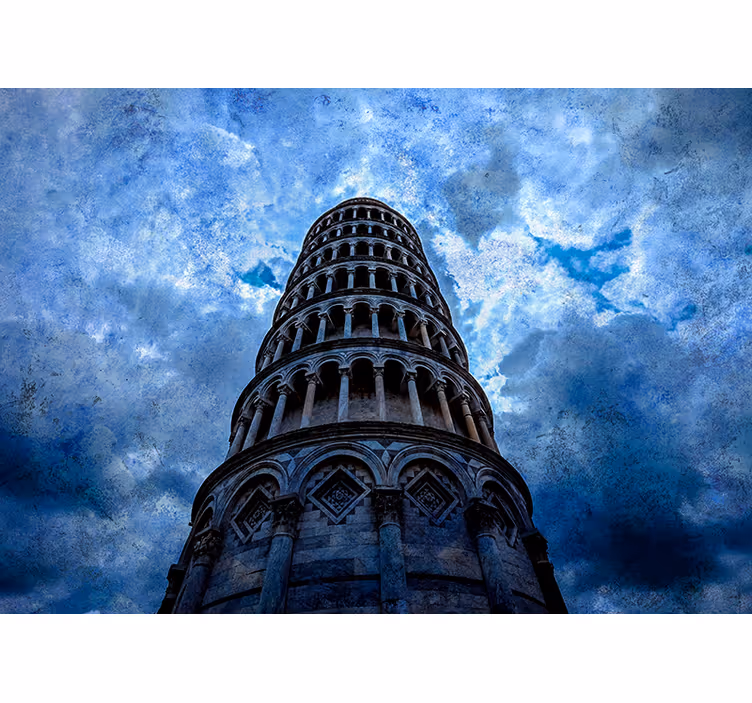 Muurschildering van de toren van pisa fotobehang stad - TenStickers