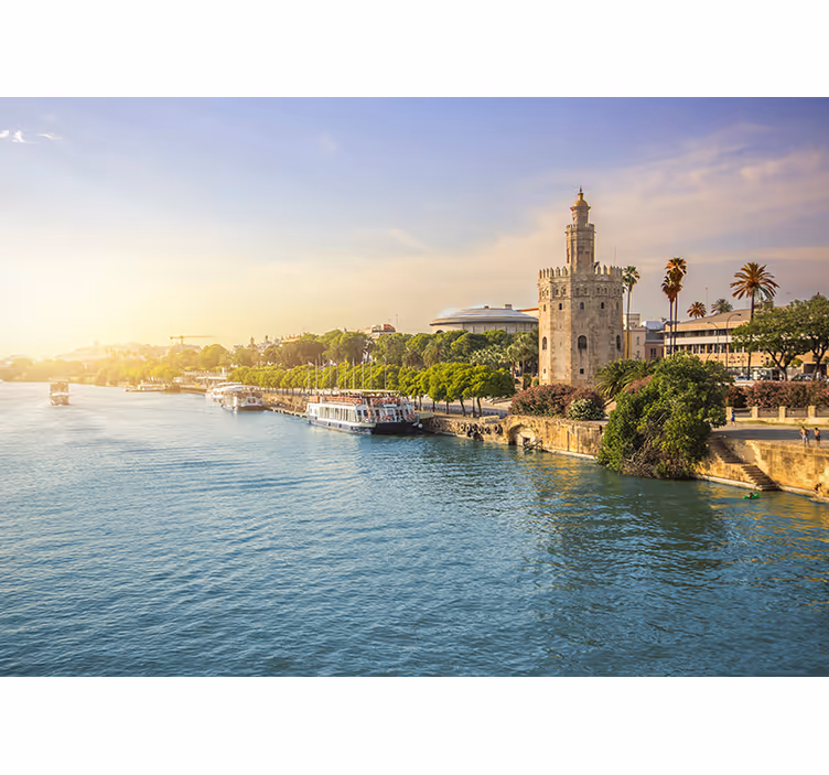 Fotobehang steden en landen sevilla rivierzicht - TenStickers