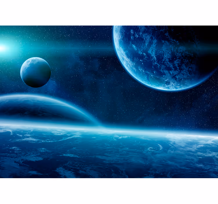 Hemelse cyclus foto behang ruimte - TenStickers