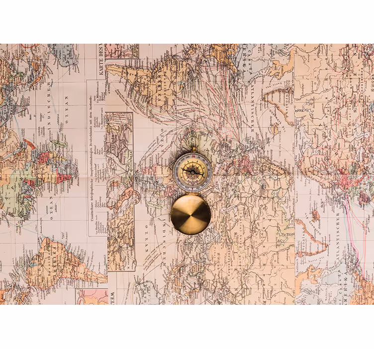 Vintage cartografiedecor fotobehang wereldkaart - TenStickers