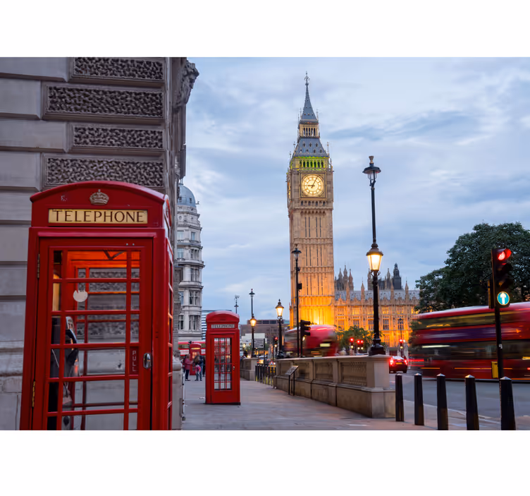 Londen  fotobehang Stad telefooncel - TenStickers