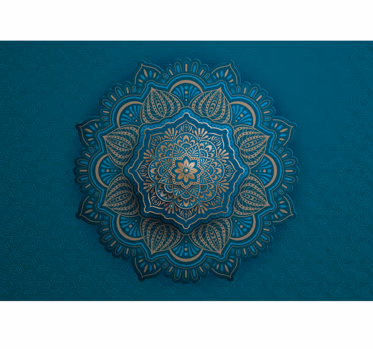 Fotobehang mandala Mandala turkoois - TenStickers