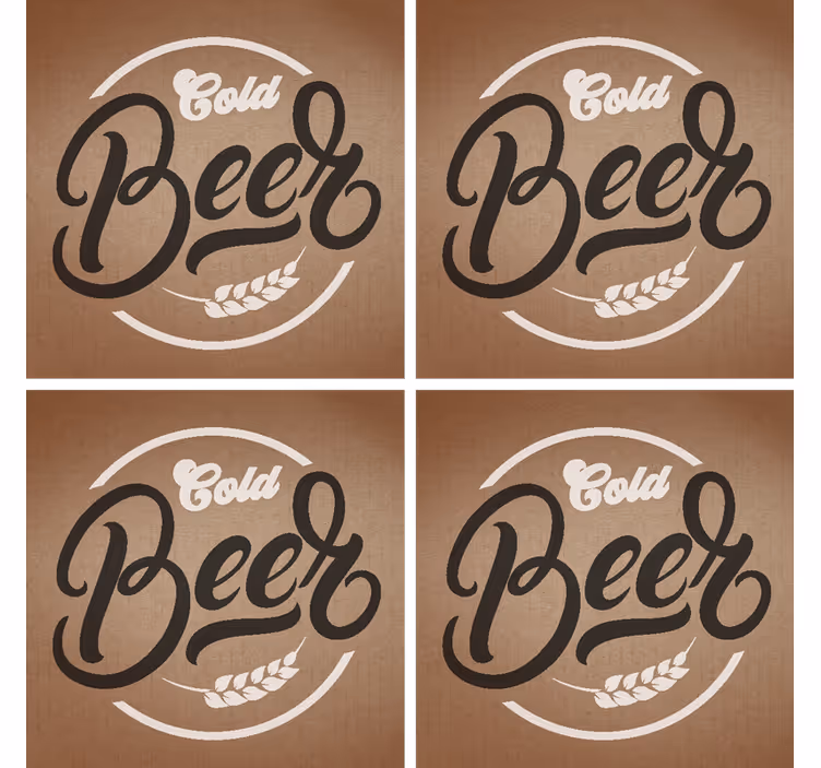 Bier onderzetters met stijlvolle koude biertypografie - TenStickers