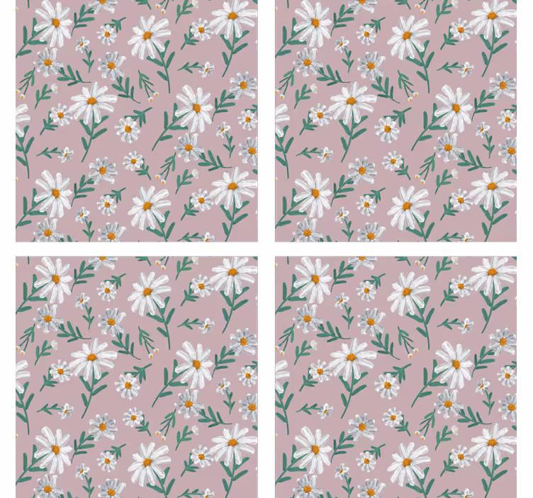 Onderzetters met bloemenpatroon achtergrond - TenStickers