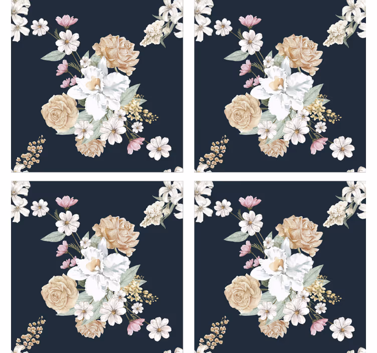 Vintage bloemenboeket onderzetter - TenStickers