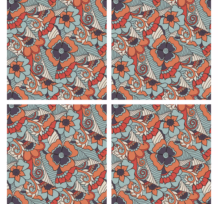Onderzetters bloemprint concept - TenStickers