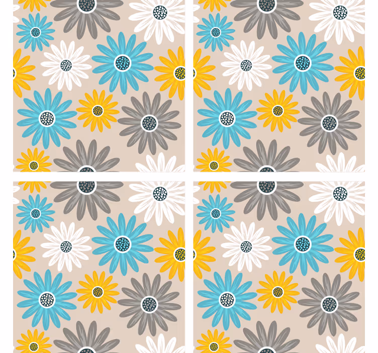 Onderzetters met levendige bloemenmotieven - TenStickers