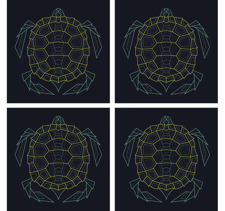 Enge onderzetters geometrische schildpadfiguur - TenStickers