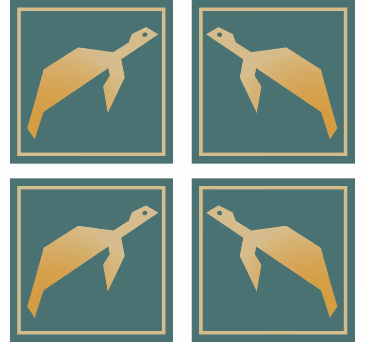 Moderne onderzetters met geometrische dierenvormen - TenStickers