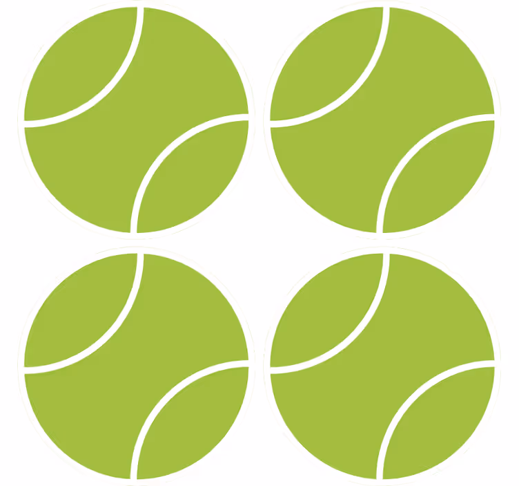 Enge onderzetters set van groene tennisvormen - TenStickers