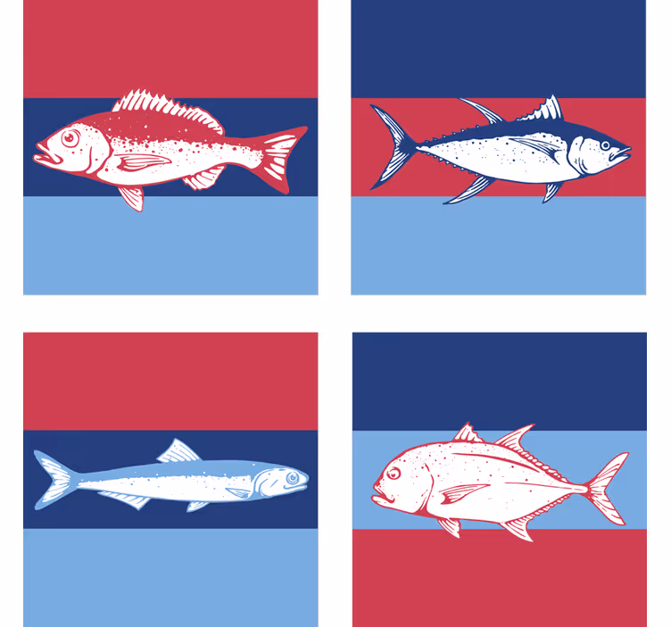 Gestileerde visillustraties onderzetters - TenStickers