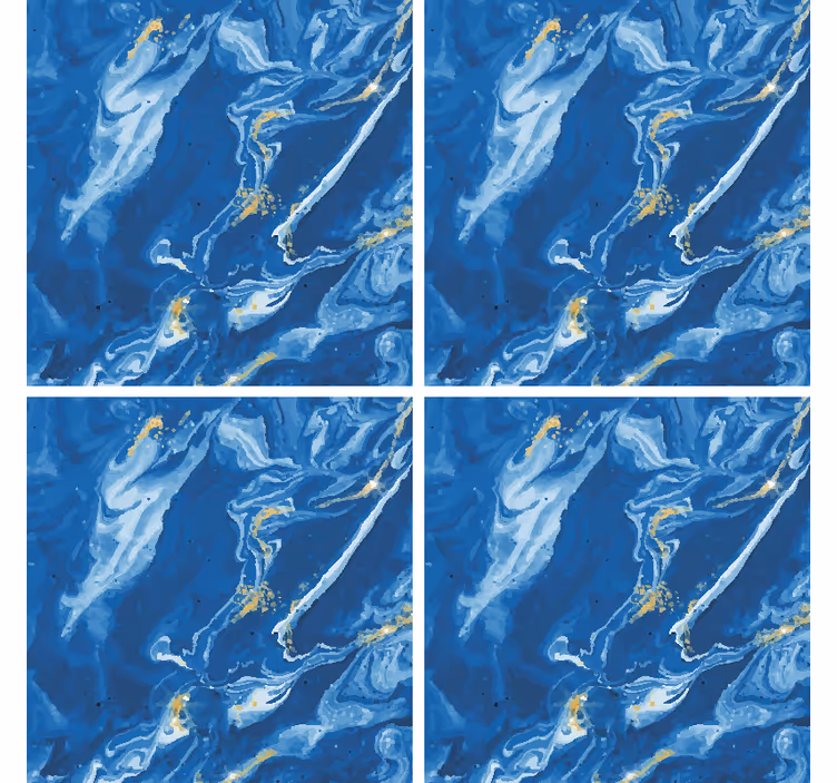 Onderzetters gedraaid blauw marmer - TenStickers
