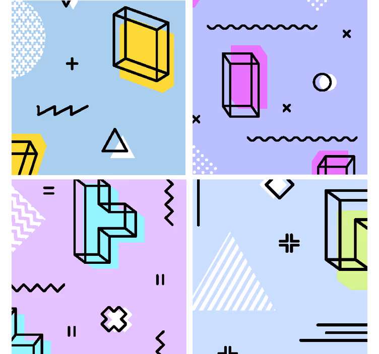 Enge onderzetters geometrisch patroon spel - TenStickers