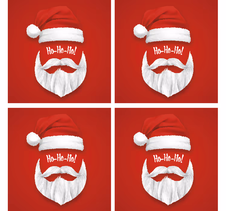 Kerst onderzetters santa hoed illustratie - TenStickers
