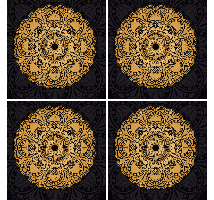Gouden mandala onderzetter - TenStickers