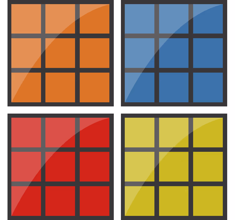 Rubik's Kubus spel onderzetters - TenStickers