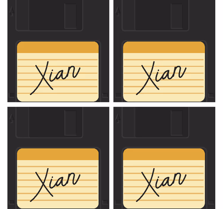 Floppy disk met naam Onderzetters - TenStickers