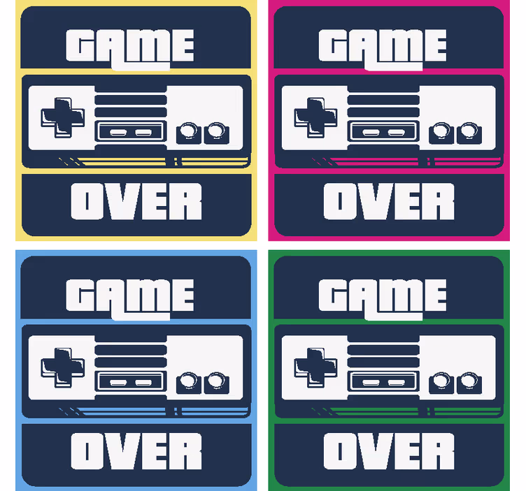 Engelse tekst Game Over Onderzetters  - TenStickers