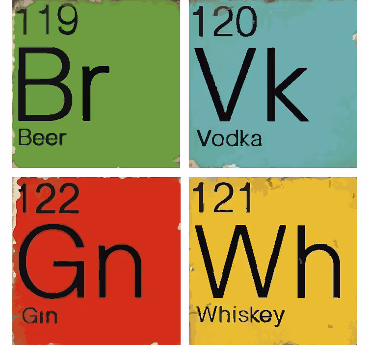 Periodiek systeem onderzetters  - TenStickers
