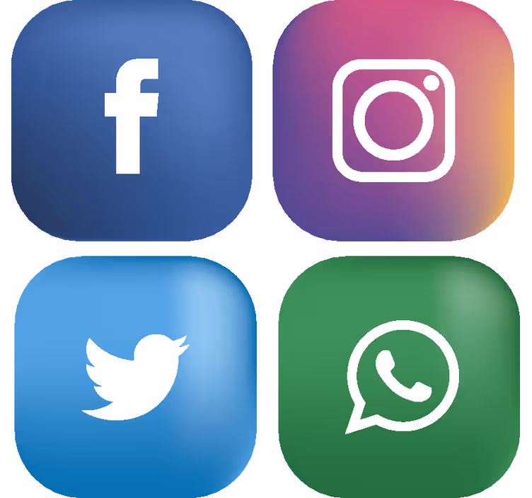 Sociale media onderzetters  - TenStickers