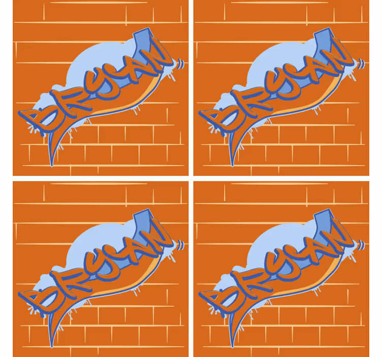 Moderne onderzetters urban graffiti achtergrond - TenStickers