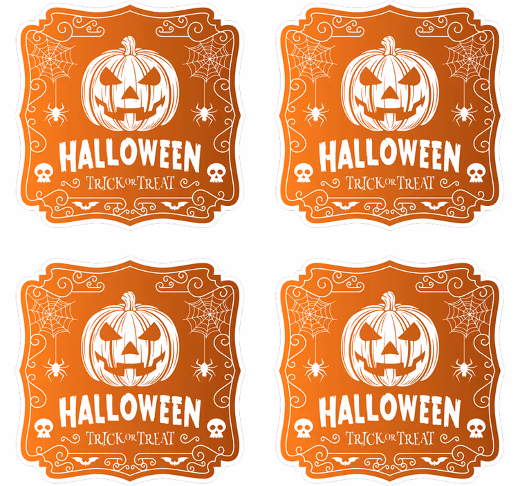 Halloween onderzetters pompoen halloween design - TenStickers