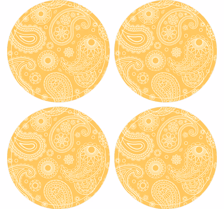 Onderzetters met ingewikkeld paisleypatroon - TenStickers