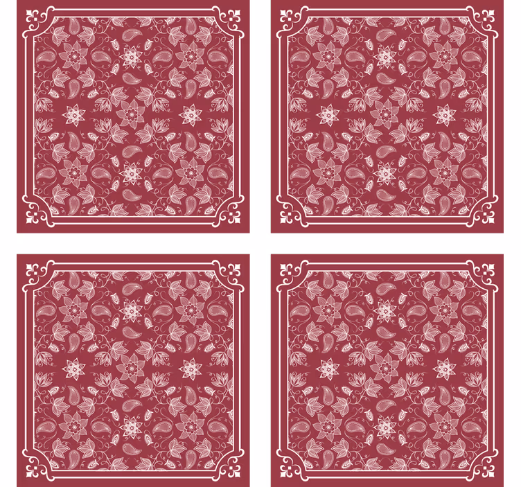 Vintage onderzetters bloemenpatroon tegel - TenStickers