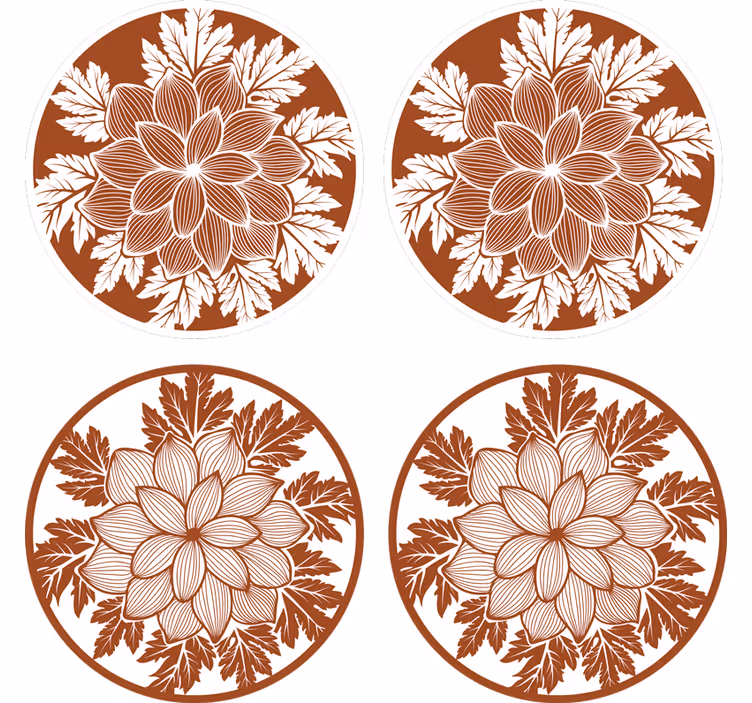 Onderzetters bloemenpatroon arrangement - TenStickers