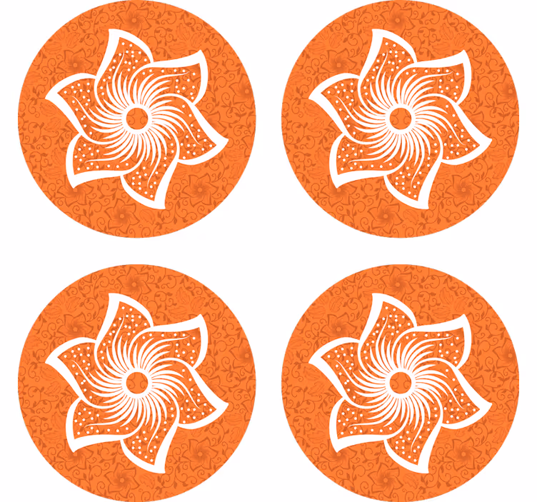 Bier onderzetters stylish orange flora - TenStickers