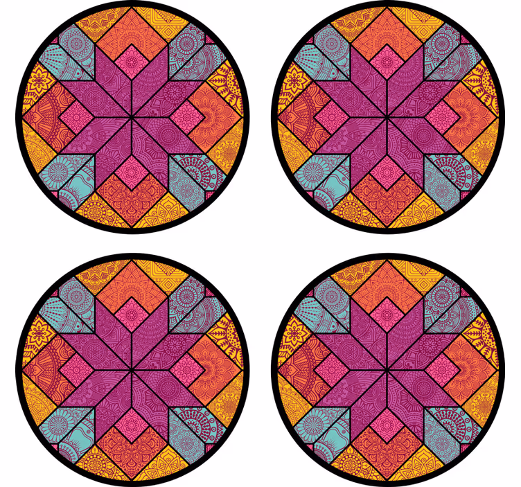 Onderzetters in een levendige geometrische indeling - TenStickers