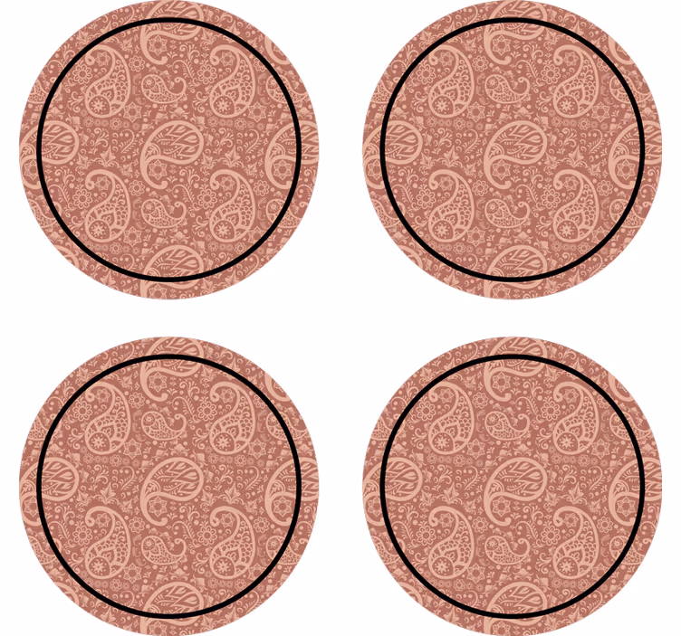 Onderzetters paisley bloemmotief - TenStickers