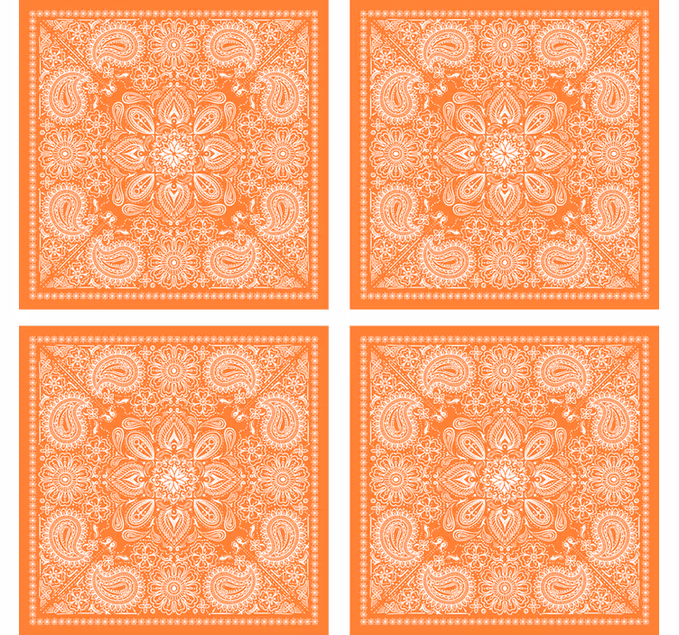 Onderzetters met gedetailleerd paisleymotief - TenStickers