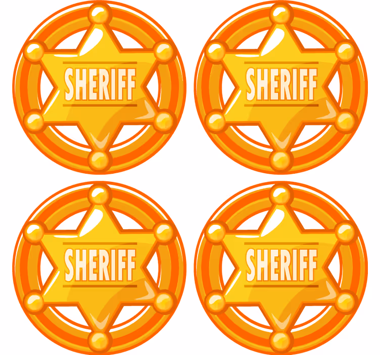 Enge onderzetters sheriffster motief - TenStickers